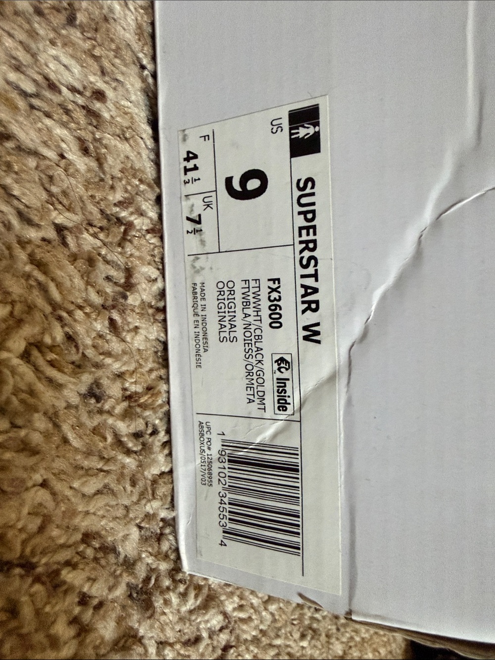 adidas White Leather Sneakers with Black Stripes & Floral Detail - Picture 2 of 12